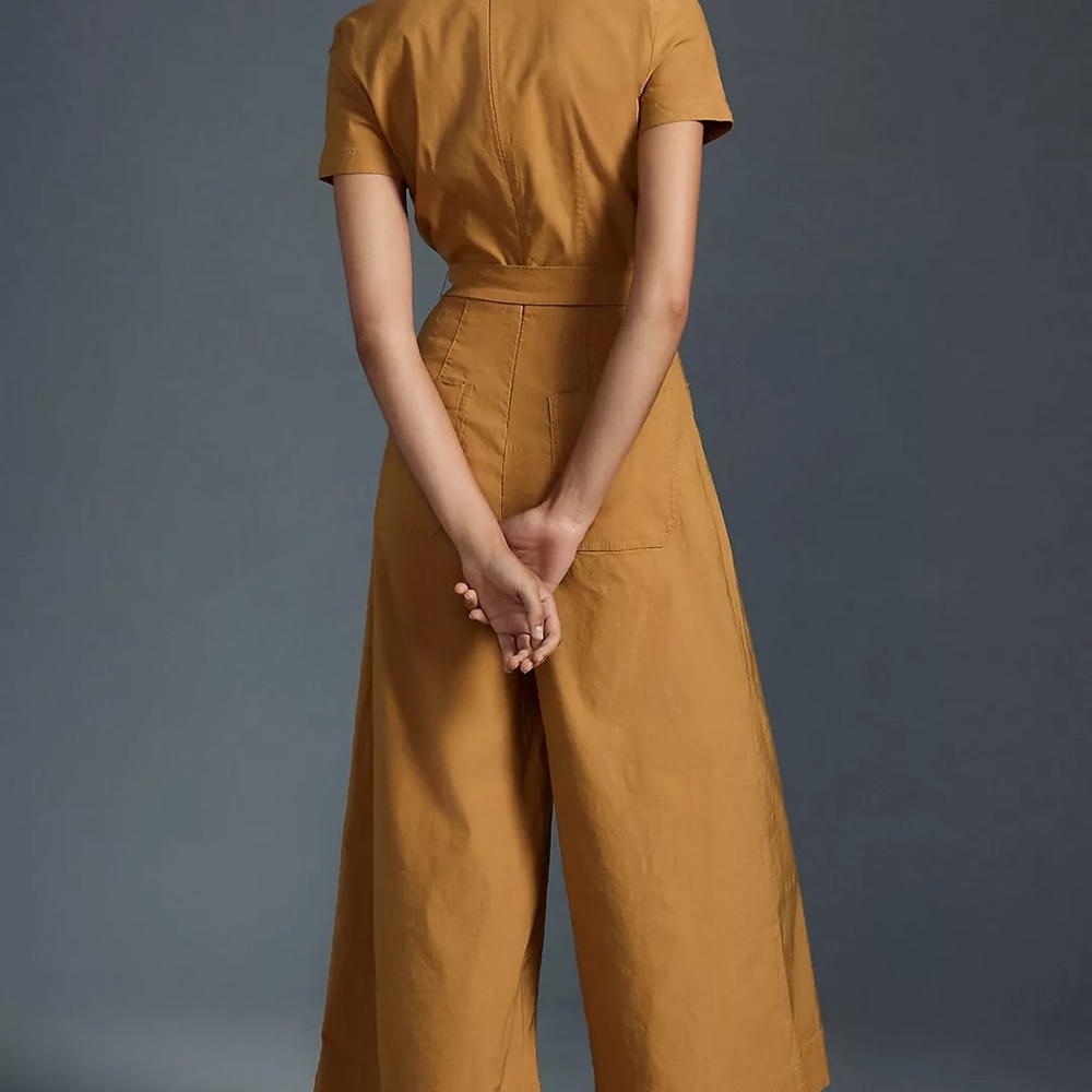 Maeve Wide-Leg Jumpsuit in Mustard - Picture 2 of 6